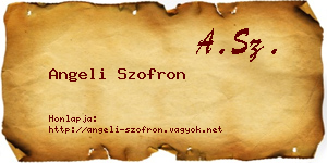 Angeli Szofron névjegykártya